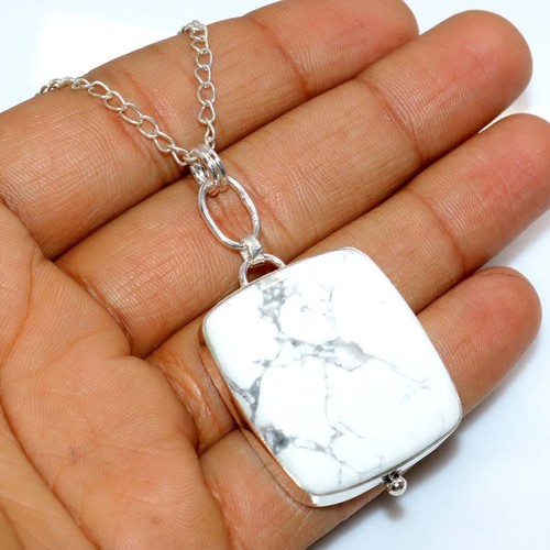 Huge howlite halskette 925 - huge,