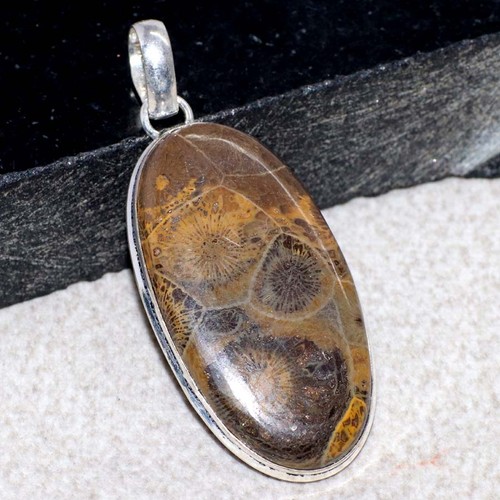 925 versilberter fossil coral - fossil,
